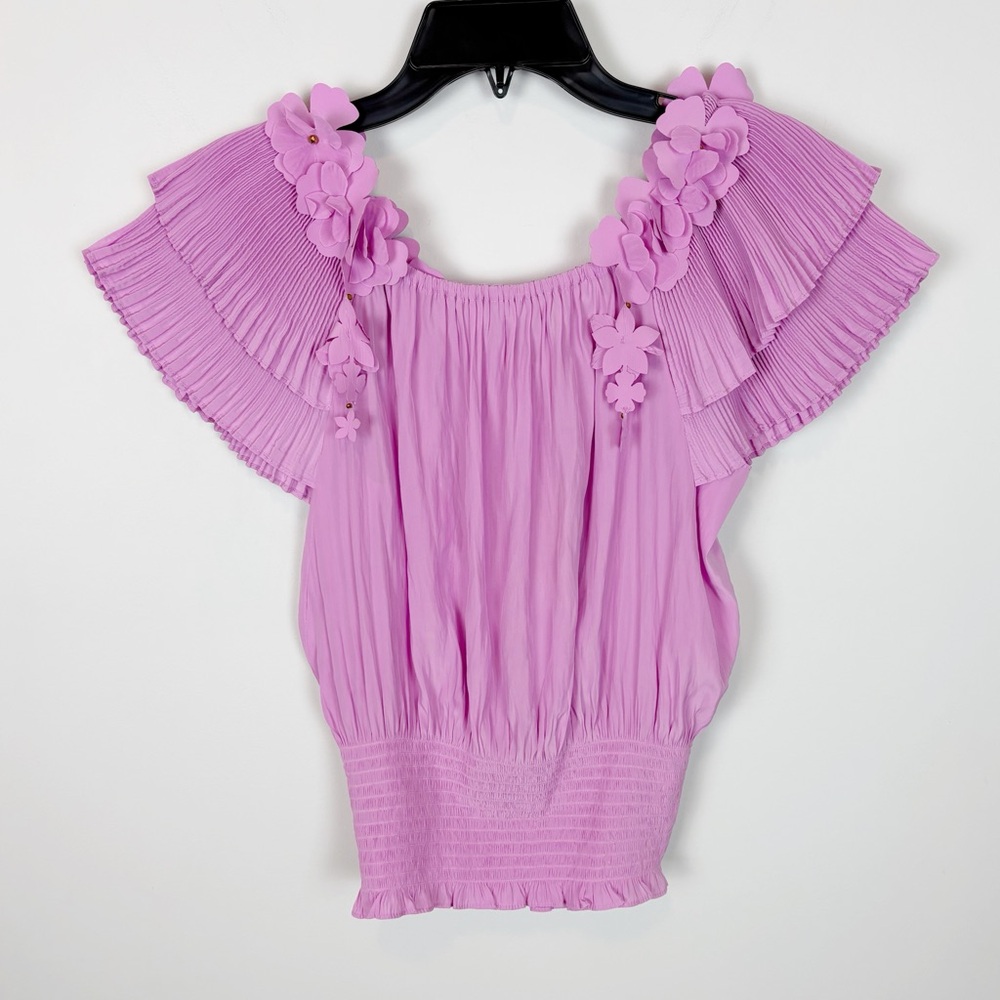 Ramy Brook Braelynn Off-The-Shoulder Appliqué Top Size XS